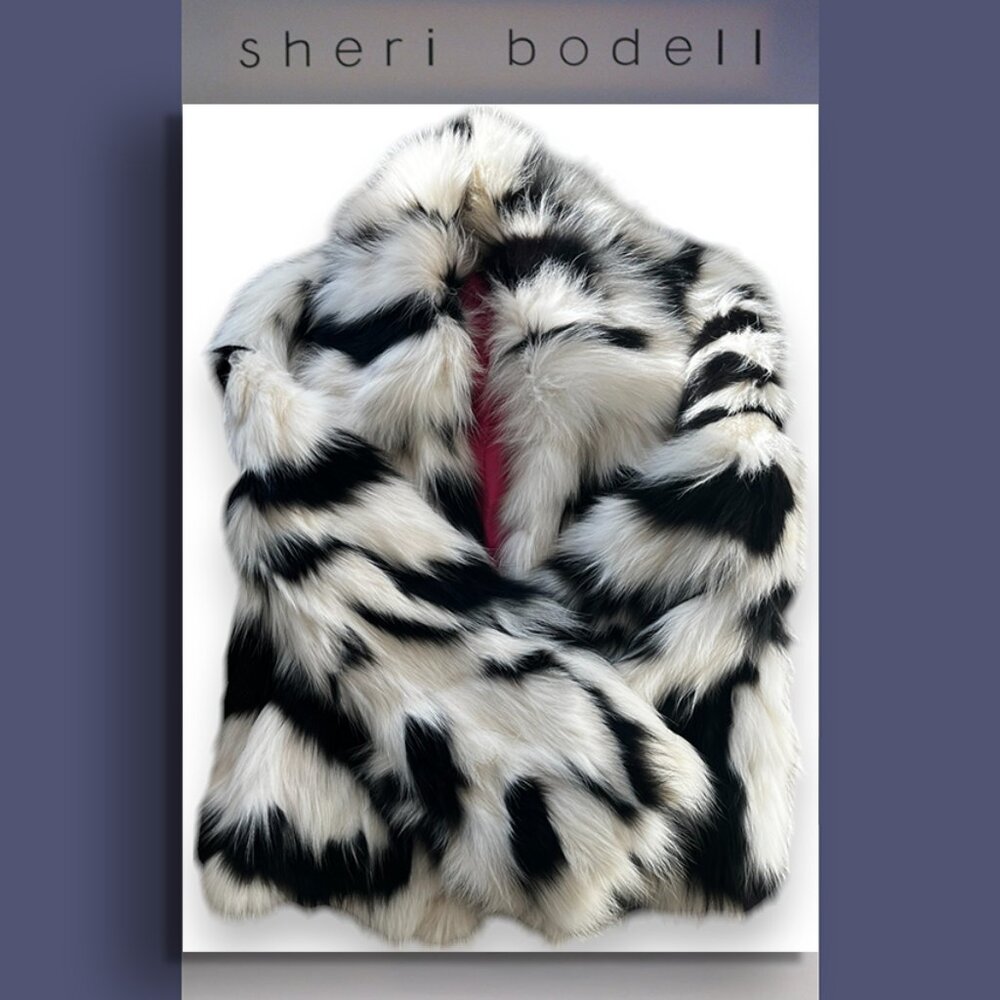 Vintage Sheri Bodell Dyed Fox Fur Jacket, Long, Silky Fun Fox Fur, Sz 10